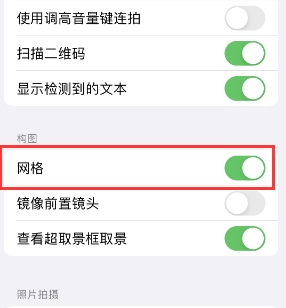 英山苹果手机维修网点分享iPhone如何开启九宫格构图功能 